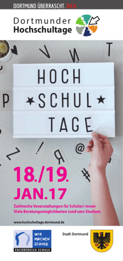 Dortmunder Hochschultage - Fachhochschule Dortmund