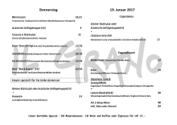 Donnerstag 19. Januar 2017