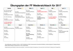 Übungsplan der FF Niederaichbach für 2017