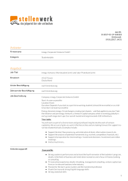 innogy Ventures: Werkstudent (w/m)
