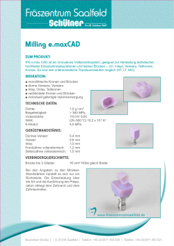 Milling e.max CAD