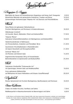 Speisekarte - Landhaus H&ouml;pen