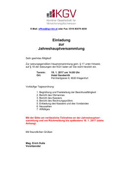 Jahreshauptversammlung Einladung und Anmeldung als