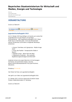 Jugendwirtschaftsgipfel 2015 - Bayerisches Staatsministerium f&uuml;r