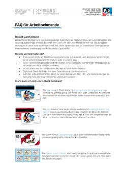 FAQ`s  - Schweizer Lunch