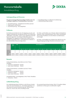 Preisliste Immobilienprüfung