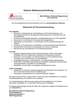 Eine/n Referenten/in f&uuml;r Personalentwicklung