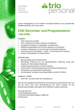 CNC Einrichter und Programmierer