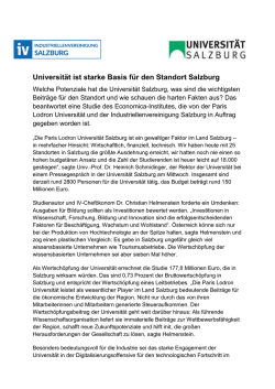 Universität ist starke Basis für den Standort Salzburg