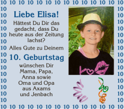 Liebe Elisa!