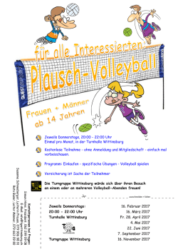 Jeweils Donnerstags: 16. Februar 2017 20:00