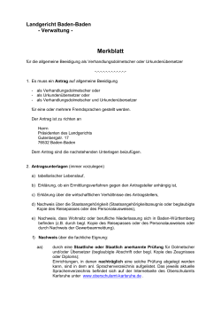 Merkblatt für Dolmetscher und Übersetzer - Landgericht Baden