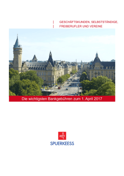 Die wichtigsten Bankgeb&uuml;hren zum 1.April 2017