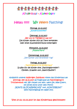 Faschingsprogramm und Faschingszug 2017