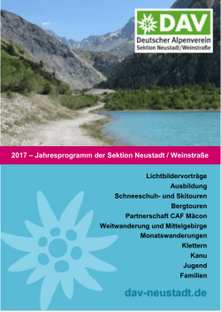 Jahresprogramm 2017 - Deutscher Alpenverein | Sektion Neustadt