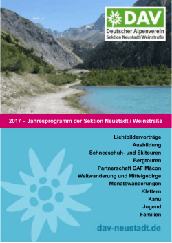 Jahresprogramm 2017 - Deutscher Alpenverein | Sektion Neustadt