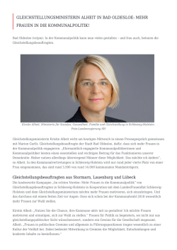 Gleichstellungsministerin Alheit in Bad Oldesloe