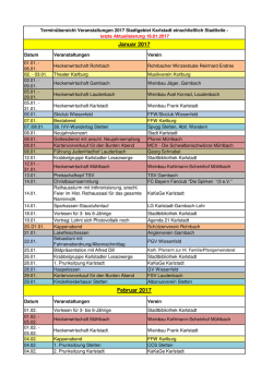 Veranstaltungsübersicht für Vereine 2017