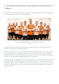 2. Bundesliga Bohle-Kegeln: VSK Stormarn
