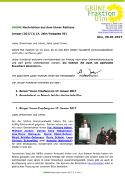 GR&Uuml;NE Nachrichten Januar