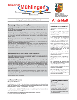 Amtsblatt - Gemeinde M&uuml;hlingen
