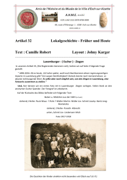 Artikel 32 Lokalgeschichte - Früher und Heute Text : Camille Robert