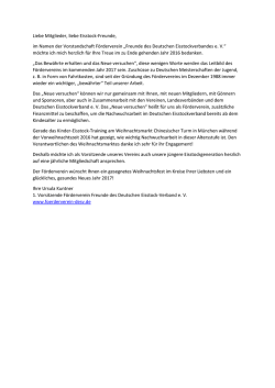 Brief der Vorsitzenden zum Jahr 2017