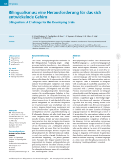 [Bilingualism: A challenge for the developing brain] (PDF