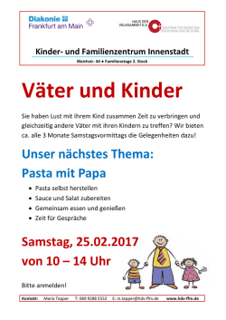 Handzettel V&auml;terprojekt - Diakonisches Werk Frankfurt