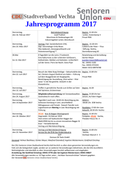 Jahresprogramm 2017 - Senioren Union Vechta