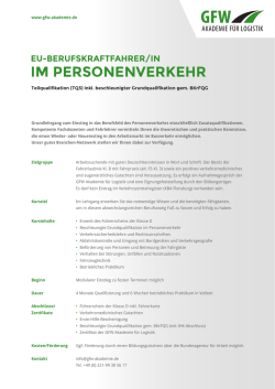 im personenverkehr - GFW Akademie f&uuml;r Logistik