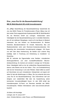 Eine &bdquo;neue &Auml;ra f&uuml;r die Bauwerksabdichtung&ldquo;
