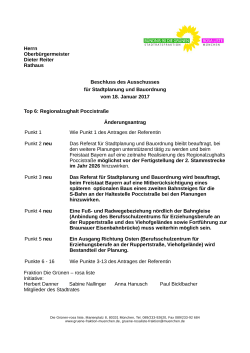 Herrn Oberbürgermeister Dieter Reiter Rathaus Beschluss des