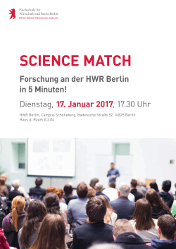 Plakat - HWR Berlin