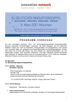 programm – vorschau - 10. deutscher innovationsgipfel