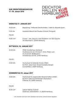 KdK ORIENTIERUNGSWOCHE 17.–19. Januar
