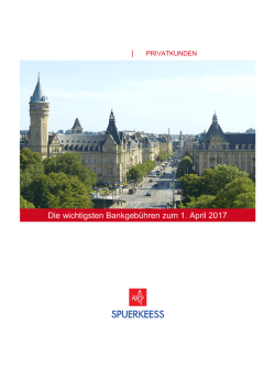 Die wichtigsten Bankgeb&uuml;hren zum 1. April 2017