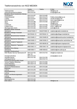 Telefonverzeichnis von NOZ MEDIEN