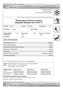 Wintersport-Wettervorschau Skigebiet Holzhau für 20.01.17