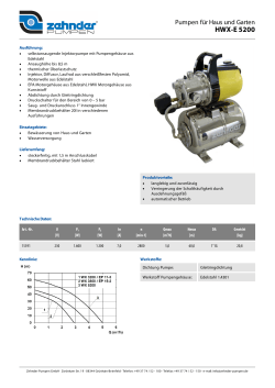 HWX-E 5200 - Zehnder Pumpen GmbH