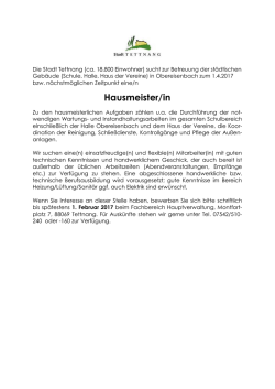 Hausmeister/in - Stadt Tettnang