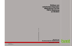 Influence of traffic calming measures on the PM10 concentration on