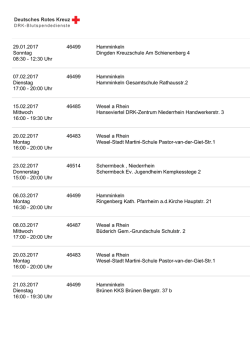 20.01.2017 Freitag 16:00 - 19:30 Uhr 46499 Hamminkeln Mehrhoog