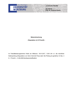 Disputation ( &sect; 12 PromO)
