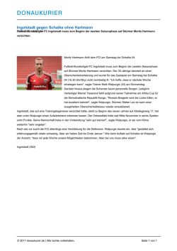Ingolstadt gegen Schalke ohne Hartmann