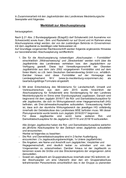Merkblatt zur Abschussplanung - Landkreis Mecklenburgische