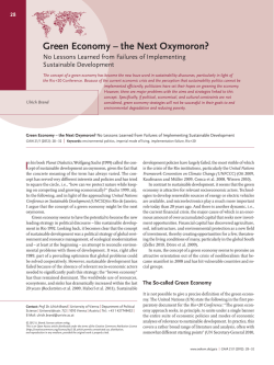 Green Economy - the Next Oxymoron? No Lessons Learned from