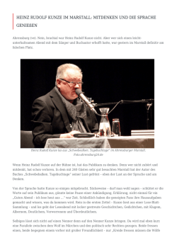 Heinz Rudolf Kunze im Marstall: Mitdenken und