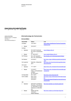 Informationstage der Hochschulen