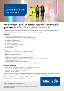 Werkstudent (m/w) im Bereich Vertriebs- und Verkaufs